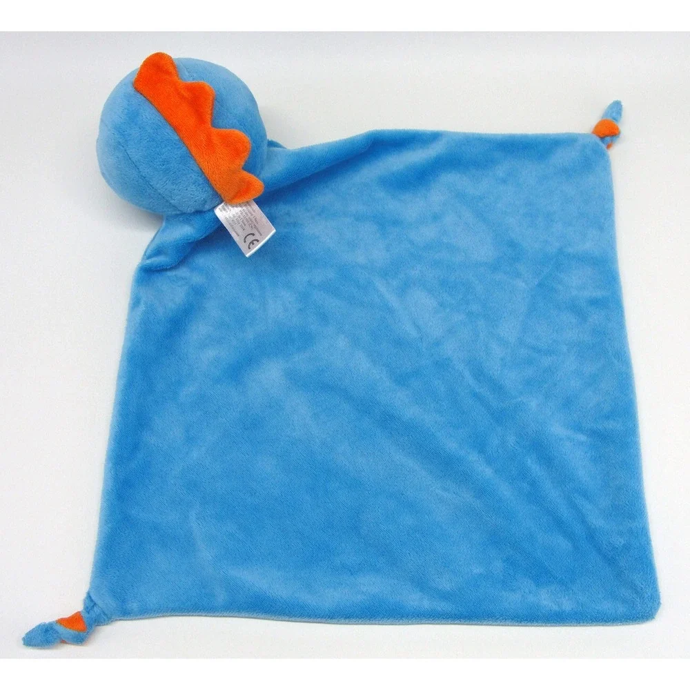 Blue Dinosaur Lovey Plush Baby Cubbies Security Blanket Soother Knotted Corners